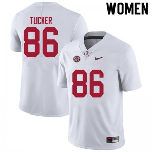 NCAA Women's Alabama Crimson Tide #86 Carl Tucker Stitched College 2020 Nike Authentic White Football Jersey IC17M10VO
